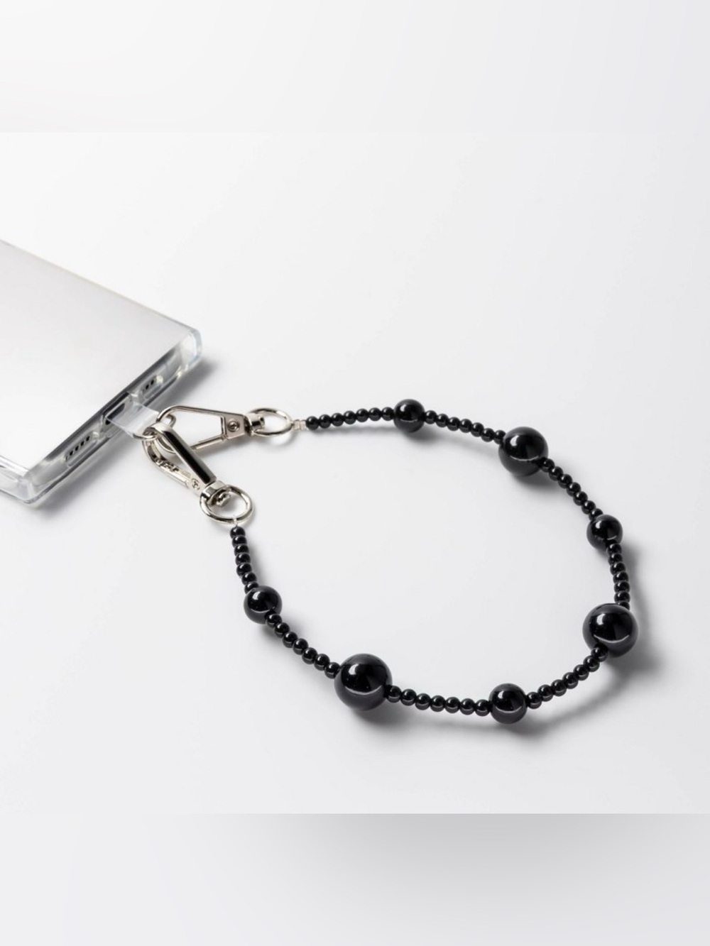 Hello Lux Phone Wristlet - Mixed Black Beads